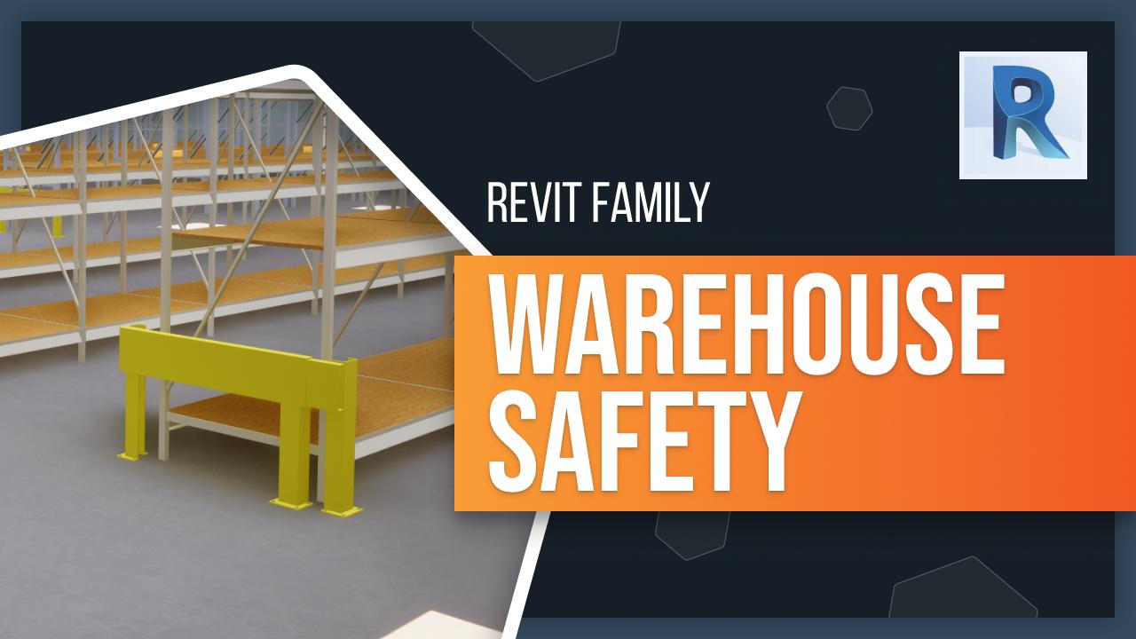 image displayed of planned warehouse with safety guards and bollards
